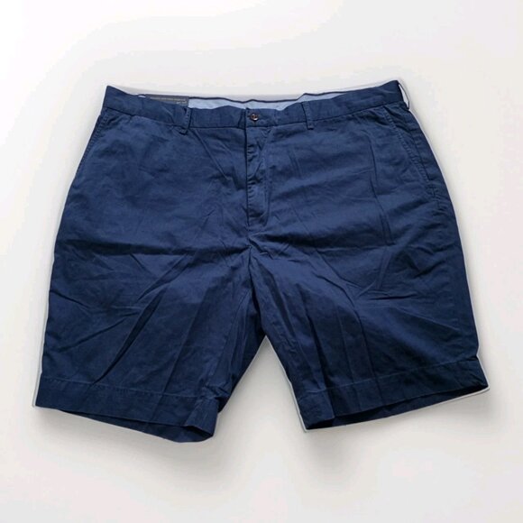 Polo Ralph Lauren Chino Shorts Mens 42 Navy Pockets Zip Cotton Classic Fit 9" - Picture 8 of 16